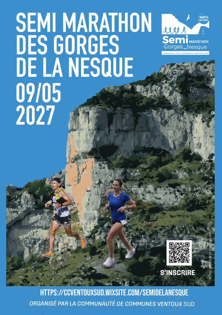Affiche de la course Semi-Marathon des Gorges de la Nesque - Villes-sur-Auzon Vaucluse