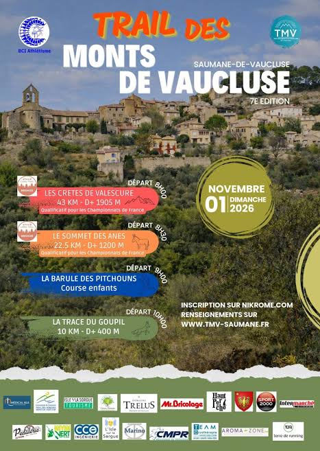 Affiche de la course Trail des Monts de Vaucluse - Saumane Vaucluse