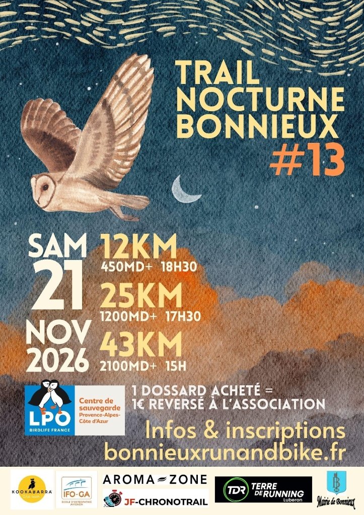 Affiche de la course Trail Nocturne de Bonnieux - Bonnieux Vaucluse